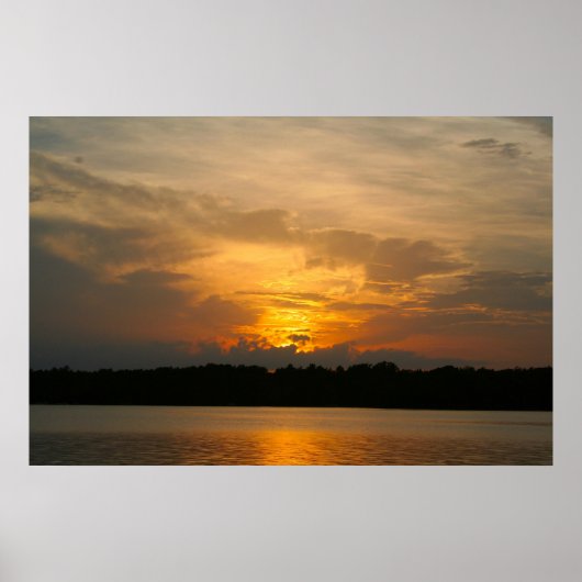 Poster Lac Norman, NC Sunset (Devant)