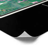 Poster Lac Okeechobee Floride Carte de l'affiche satellit (Coin)