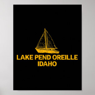 Poster Lac Pend Oreille Idaho Plein Air Vintage Avant Et