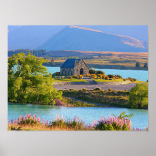 Poster Lac pittoresque Tekapo