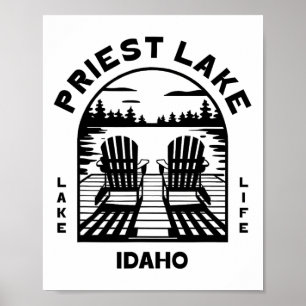 Poster Lac Priest Idaho Plein air Vintage