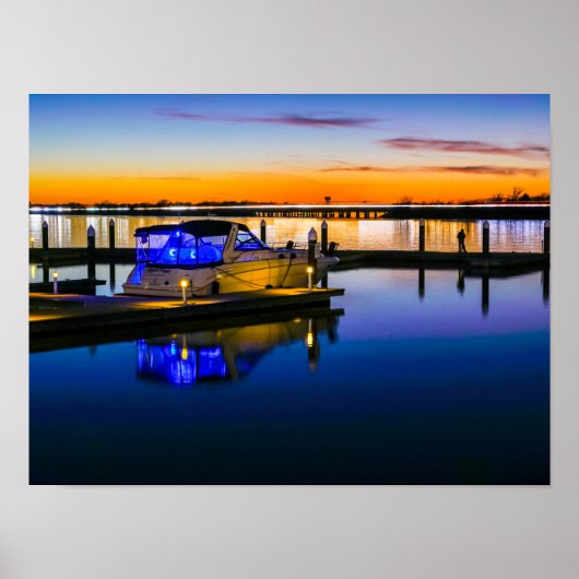 Poster Lac Ray Hubbard Rockwall TX Sunset (Devant)