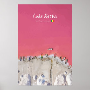 Poster Lac Retba, Sénégal - Bateaux du lac rose