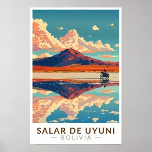 Poster Lac salé d'Uyuni Bolivie Voyage en moto Art