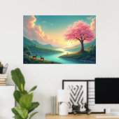 Poster Lac Serene Mountain (Bureau à domicile)