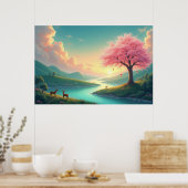 Poster Lac Serene Mountain (Cuisine)