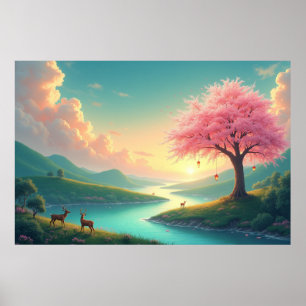 Poster Lac Serene Mountain