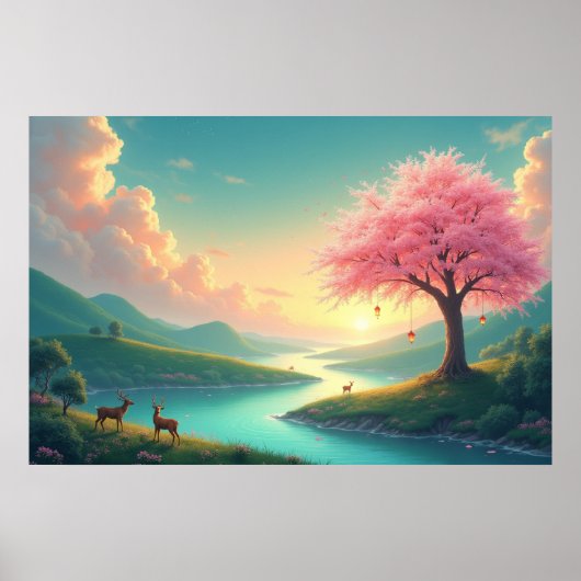 Poster Lac Serene Mountain (Devant)