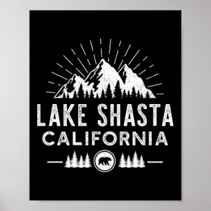 Poster Lac Shasta Californie - Ski de montagne Randonnée
