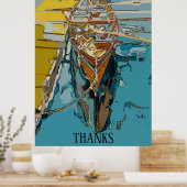 Poster Lac Skiff, abstrait, modifier le texte (Cuisine)