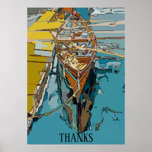 Poster Lac Skiff, abstrait, modifier le texte (Devant)