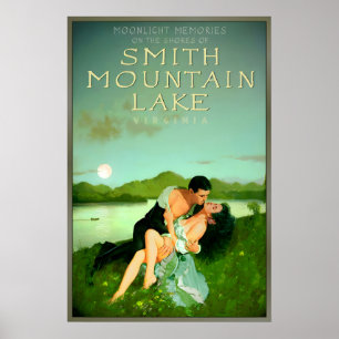 Poster Lac Smith Mountain Virginie Souvenirs au Clair de