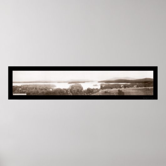 Poster Lac Sunapee, NH Photo 1908 (Devant)