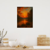 Poster Lac Sunset - Nature Wall Art (Cuisine)