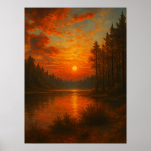 Poster Lac Sunset - Nature Wall Art (Devant)