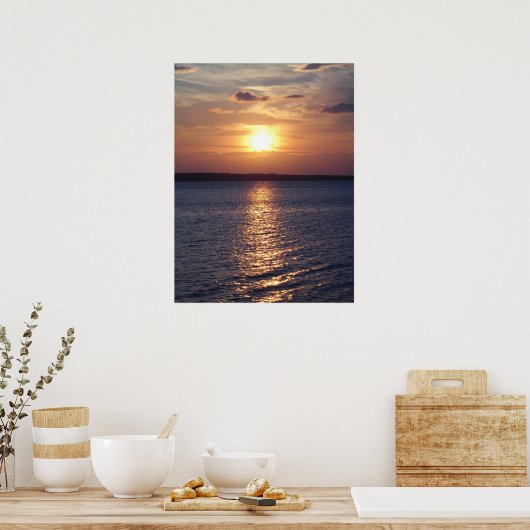 Poster Lac Sunset (vertical) (Cuisine)