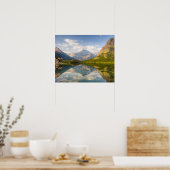 Poster Lac Swiftcurrent avec l'hôtel Many Glacier et (Cuisine)