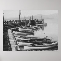 Lac Tahoe, CA - Bateaux en bois le long du quai Ph