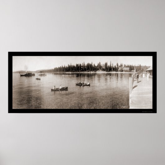 Poster Lac Tahoe, CA Photo 1908 (Devant)