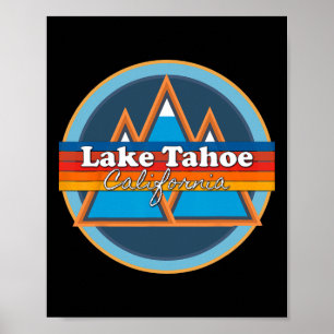 Poster Lac Tahoe Californie, Ski, Planche à Neige, Vacanc