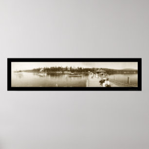 Poster Lac Tahoe, quai de Californie Photo 1906
