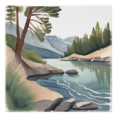 Poster Lac Tahoe Sud | Paysage aquarelle (Devant)