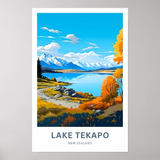 Poster Lac Tekapo Nouvelle-Zélande Imprimer (Devant)