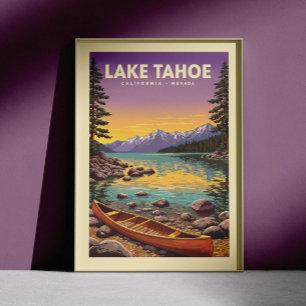 Poster Lac vintage Tahoe Californie Nevada