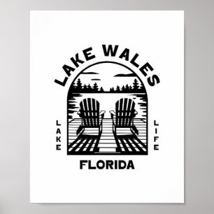 Poster Lac Wales Floride Extérieur Vintage 1