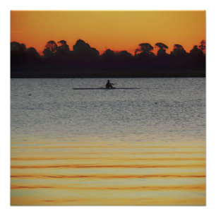 Poster Lac Wendouree Calme Avant la Tombée de la Nuit