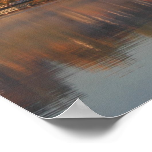 Poster Lac Winnipesaukee Meredith Automne matin (Coin)