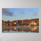 Poster Lac Winnipesaukee Meredith Automne matin (Devant)