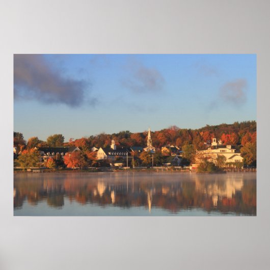 Poster Lac Winnipesaukee Meredith Automne matin (Devant)