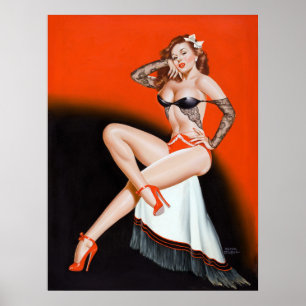 Poster Lace and High Heels Pin Up