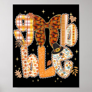Poster Lace Coquette Thanksgiving Gobble Preppy Turkey Fa