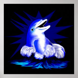 Poster Lachender Delfin