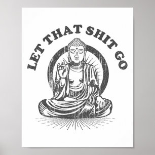 Poster Lâchez prise Bouddha Drôle de Gym et de Yoga