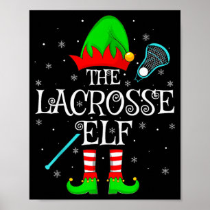 Poster Lacrosse Elf Noël Famille Elf Squad Sports Pla