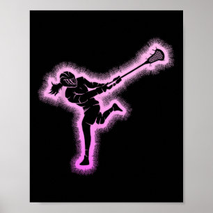 Poster Lacrosse Fille Femmes Jeune Enfants