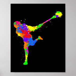 Poster Lacrosse Joueur Garçons Enfants Jeunes
