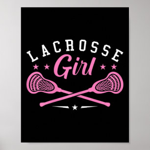 Poster Lacrosse Joueuse Drôle Lacrosse fille Lâcher Sport