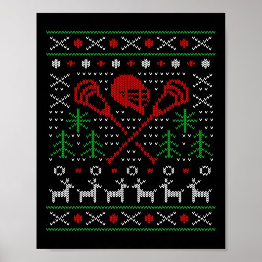 Poster Lacrosse Lax Grosse Noël (Devant)