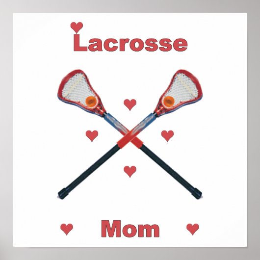 Poster Lacrosse Maman Coeurs (Devant)