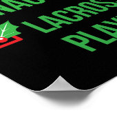Poster Lacrosse Player Funny Pajama cadeau de Noël (Coin)
