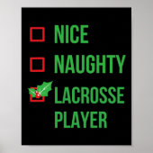 Poster Lacrosse Player Funny Pajama cadeau de Noël (Devant)