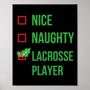 Poster Lacrosse Player Funny Pajama cadeau de Noël