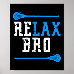 Poster Lacrosse Player Homme Garçons Lax Cadeau Relax Bro
