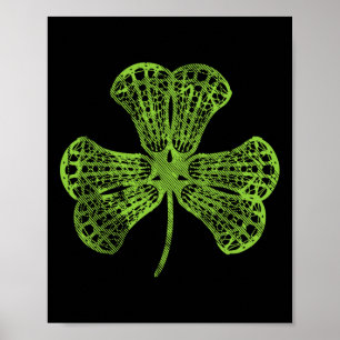 Poster Lacrosse Shamrock Trèfle Joueur de la Saint-Patric