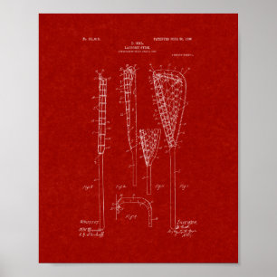 Poster Lacrosse-stick Patent - Burgundy Red
