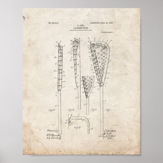 Poster Lacrosse-stick Patent - Old Look (Devant)